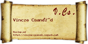 Vincze Csanád névjegykártya